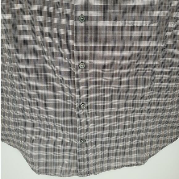 John Varvatos Star Gray Plaid Long Sleeve Button Up Mens Grunge Shirt siz Medium - Picture 7 of 14